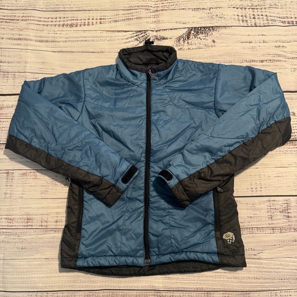 (HOLE) Mountain Hardwear Winter Jacket Blue and Black Women's Size 6 (Small) - Picture 1 of 16